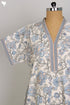 40s Cotton Kaftan in Cloud Grey & Peach Floral Hand Screen Print