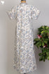 40s Cotton Kaftan in Cloud Grey & Peach Floral Hand Screen Print