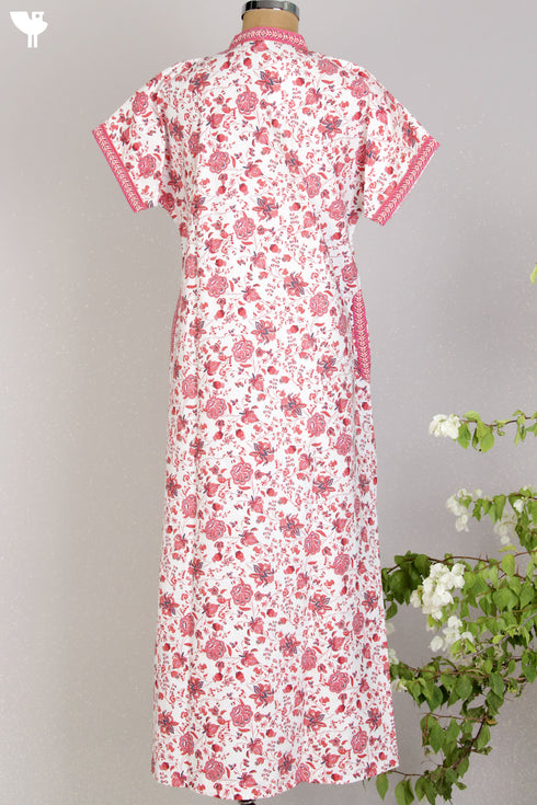 40s Cotton Kaftan In Floral Print
