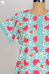 40s Cotton Kaftan In Floral Block Print