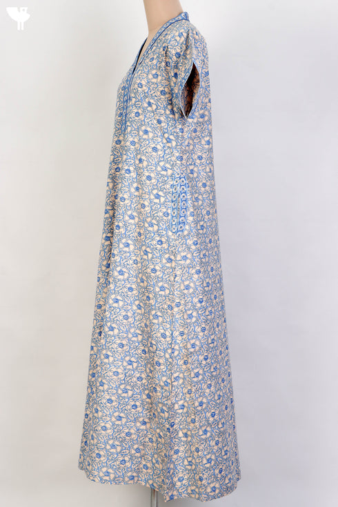 Bizzy Lizzy Kaftan in Blue Floral Block Print