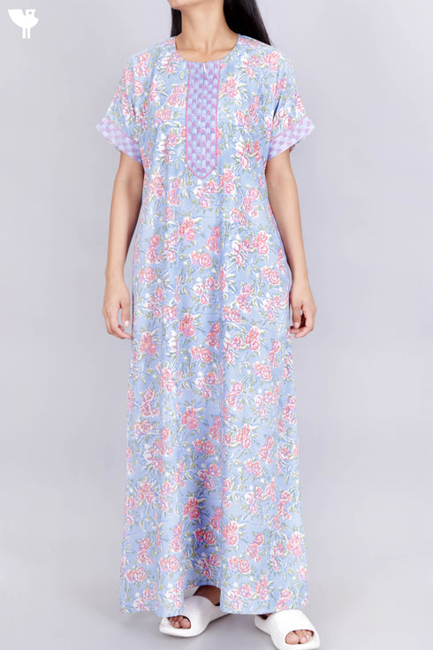 Bizzy Lizzy Kaftan in Floral Block Print