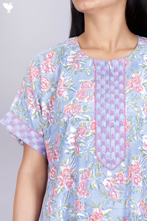 Bizzy Lizzy Kaftan in Floral Block Print