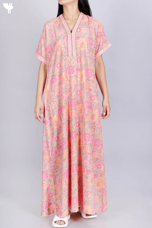 Bizzy Lizzy Kaftan in Floral Block Print