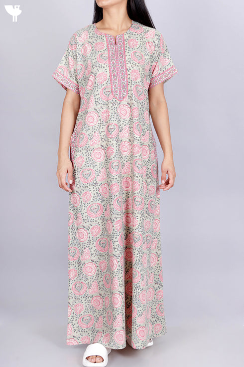 Bizzy Lizzy Kaftan in Floral Block Print
