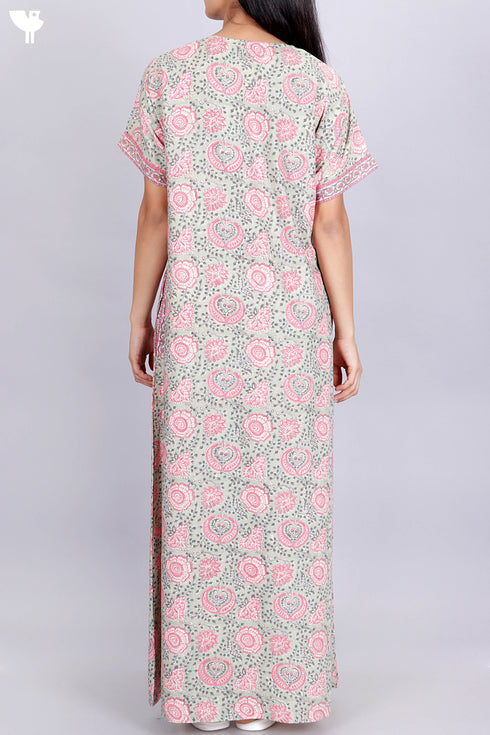 Bizzy Lizzy Kaftan in Floral Block Print