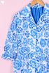Cambric Cotton Cropped Pajama Set In Floral Block Print