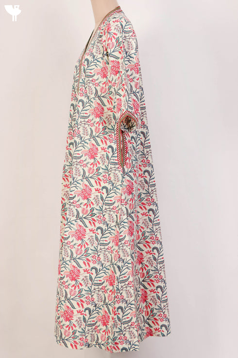 40s Cotton Kaftan In Floral Print