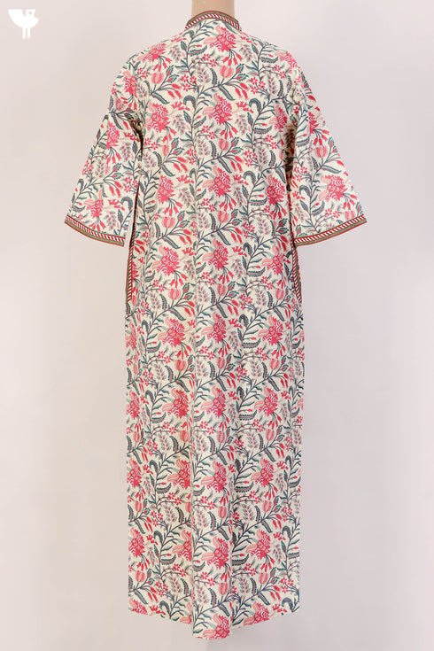 40s Cotton Kaftan In Floral Print