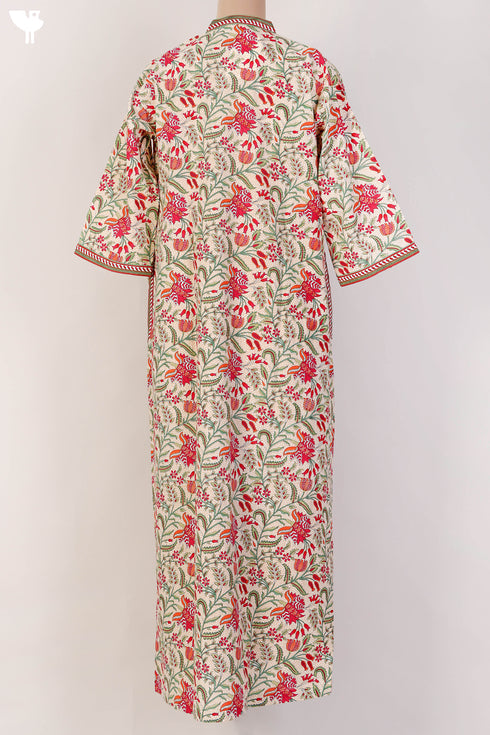 40s Cotton Kaftan In Floral Print