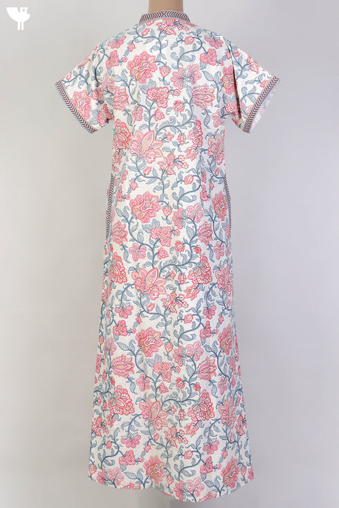 40s Cotton Kaftan In Floral Print