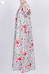 40s Cotton V-Neck Kaftan in Floral Print