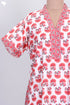 40s Cotton V- Neck Kaftan In FloralPrint
