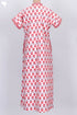 40s Cotton V- Neck Kaftan In FloralPrint