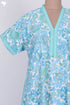 40s Cotton V- Neck Kaftan In Paisley Print