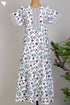 40s Cotton Kaftan in Mint Floral Hand Screen Print
