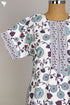 40s Cotton Kaftan in Mint Floral Hand Screen Print