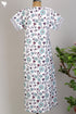 40s Cotton Kaftan in Mint Floral Hand Screen Print