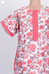 40’s Cotton Zipper Front Kaftan In Floral Print