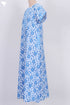 40s Cotton Zipper Front Kaftan In Floral Block Print