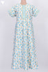 40s Cotton Zipper Kaftan In Floral Block Print
