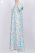 40s Cotton Zipper Kaftan In Floral Block Print