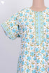 40s Cotton Zipper Kaftan In Floral Block Print