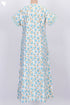 40s Cotton Zipper Kaftan In Floral Block Print