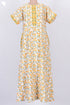 40s Cotton Zipper Kaftan In Floral Block Print