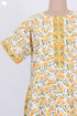 40s Cotton Zipper Kaftan In Floral Block Print