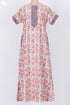 40s Cotton Zipper Kaftan In Floral Block Print