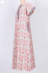 40s Cotton Zipper Kaftan In Floral Block Print