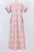 40s Cotton Zipper Kaftan In Floral Block Print