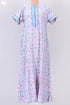 40s Cotton Zipper Front Kaftan In Floral Block Print