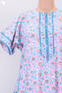 40s Cotton Zipper Front Kaftan In Floral Block Print