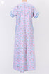 40s Cotton Zipper Front Kaftan In Floral Block Print