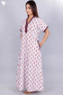 60’s Cotton V-neck Kaftan In Block Print
