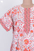 Cambric Cotton Zipper Front Kaftan In Floral Print