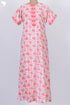 60s Cotton Zipper Kaftan In Floral Block Print