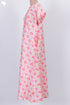 60s Cotton Zipper Kaftan In Floral Block Print
