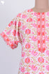 60s Cotton Zipper Kaftan In Floral Block Print