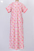 60s Cotton Zipper Kaftan In Floral Block Print