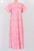 Soft Cambric Cotton Zipper Front Kaftan In Floral Block Print
