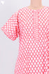 Cambric Cotton Zipper Kaftan In Graphic Block Print