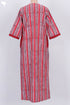 40s Cotton Zipper Front Kaftan In Graphic Block Print