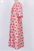 40s Cotton Zipper Front Kaftan In Floral Block Print