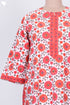 40s Cotton Zipper Front Kaftan In Floral Block Print
