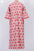 40s Cotton Zipper Front Kaftan In Floral Block Print