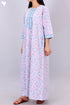 40s Cotton Zipper Front Kaftan In Floral Block Print