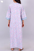 40s Cotton Zipper Front Kaftan In Floral Block Print